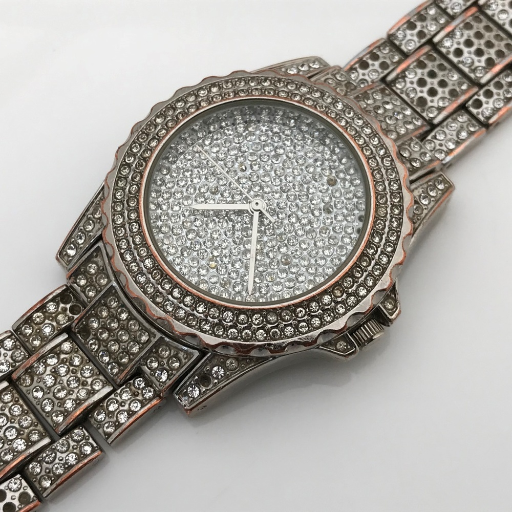 Mens Watch Jeweled "Bling" Water Resistant Analog - Picture 1 of 8